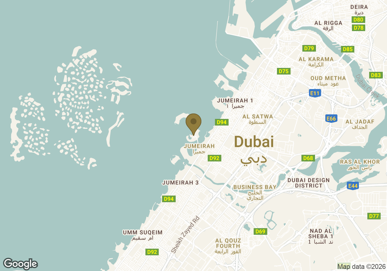 Map of Bulgari Resort Dubai