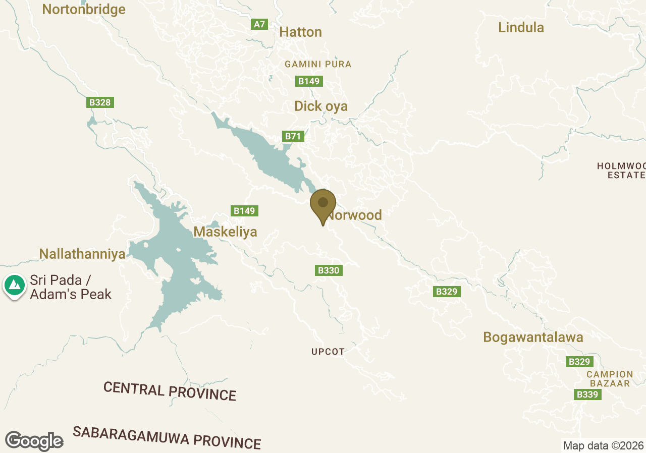 Map of Ceylon Tea Trails