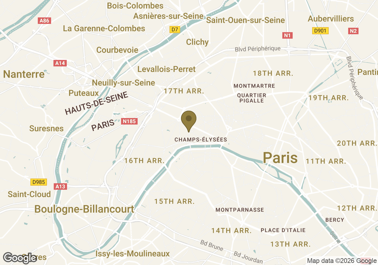 Map of Four Seasons Hotel George V, Paris